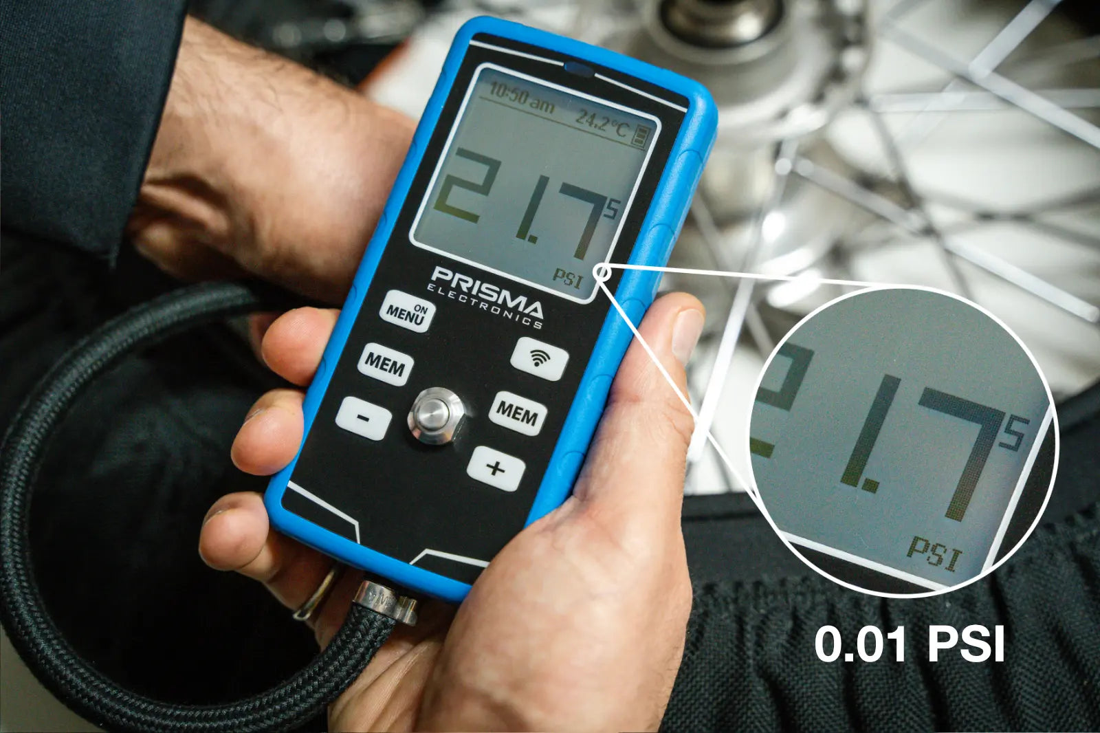 PSI in High pressure resolution for the tire gauge HPM5